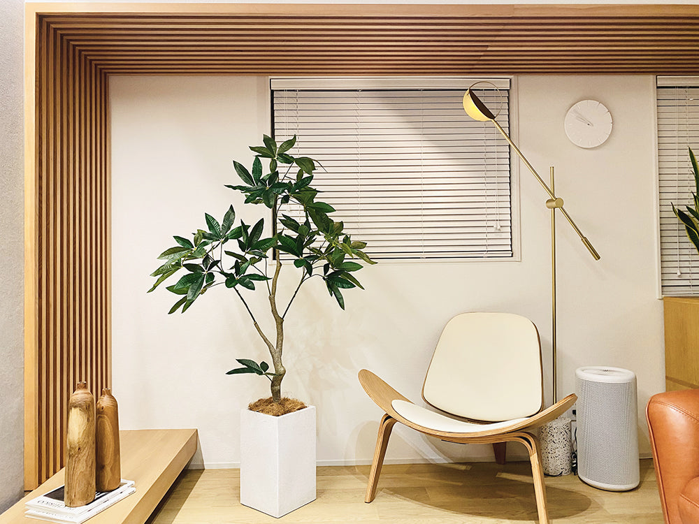 パキラ 160cm 大型 人工観葉植物 フェイクグリーン  観葉植物 造花 光触媒 鉢付 軽量セメント ファイバーセメント フェイク グリーン インテリア おしゃれ　お祝い 消臭 FCS112B 送料無料