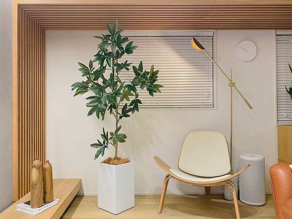 パキラ 180cm 特大 人工観葉植物 フェイクグリーン  観葉植物 造花 光触媒 鉢付 軽量セメント ファイバーセメント フェイク グリーン インテリア おしゃれ お祝い 消臭  FCS150 送料無料