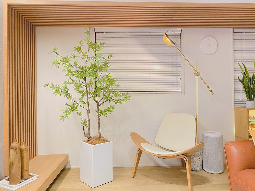 モミジ 紅葉 特大 180cm 人工観葉植物 フェイクグリーン  観葉植物 造花 光触媒 鉢付 軽量セメント ファイバーセメント　フェイク グリーン インテリア おしゃれ　お祝い 消臭 FS120 送料無料