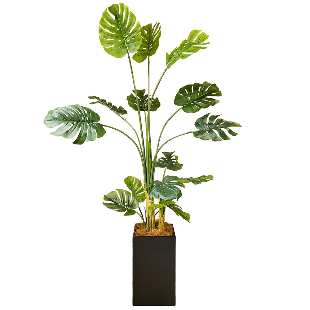 モンステラ ホウライショウ 190cm 特大 人工観葉植物 フェイクグリーン  観葉植物 造花 光触媒 鉢付 軽量セメント ファイバーセメント フェイク グリーン インテリア おしゃれ お祝い 消臭 GBY170 送料無料