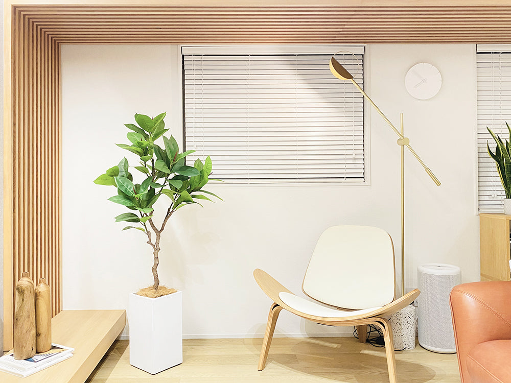 ゴムの木 人工観葉植物 フェイクグリーン 造花 光触媒 鉢付 軽量セメント ファイバーセメント インテリア おしゃれ お祝い 消臭 XPS112 送料無料
