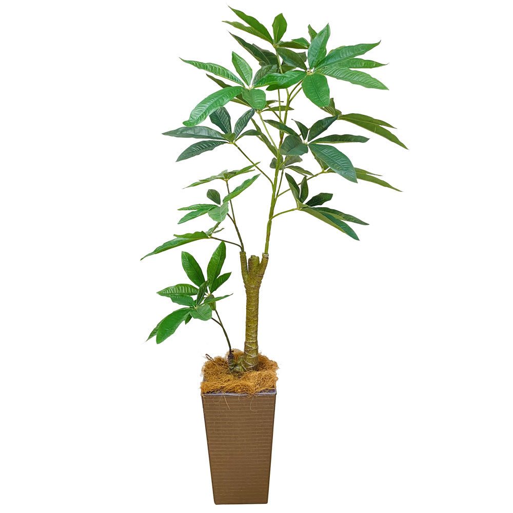 パキラ 110cm 大型 人工観葉植物 フェイクグリーン  観葉植物 造花 光触媒 鉢付 軽量セメント ファイバーセメント フェイク グリーン インテリア おしゃれ　お祝い 消臭 FCS70 送料無料