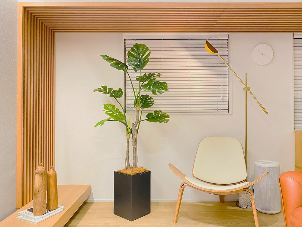 モンステラ ホウライショウ 180cm 特大 人工観葉植物 フェイクグリーン  観葉植物 造花 光触媒 鉢付 軽量セメント ファイバーセメント フェイク グリーン インテリア おしゃれ　お祝い 消臭 GBY150 送料無料