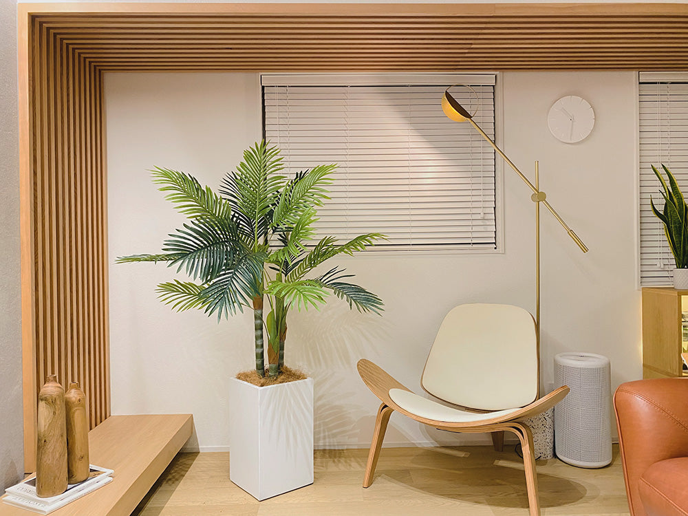 竹ヤシの木 160cm 人工観葉植物 フェイクグリーン 観葉植物 造花 光触媒 鉢付 軽量セメント ファイバーセメント インテリア お祝い 消臭 SWKZ120 送料無料