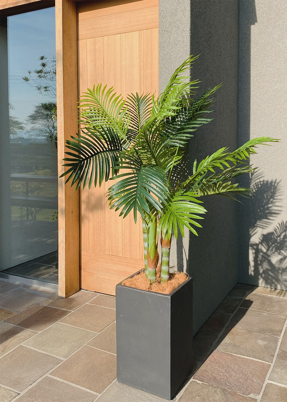 竹ヤシの木 160cm 人工観葉植物 フェイクグリーン 観葉植物 造花 光触媒 鉢付 軽量セメント ファイバーセメント インテリア お祝い 消臭 SWKZ120 送料無料