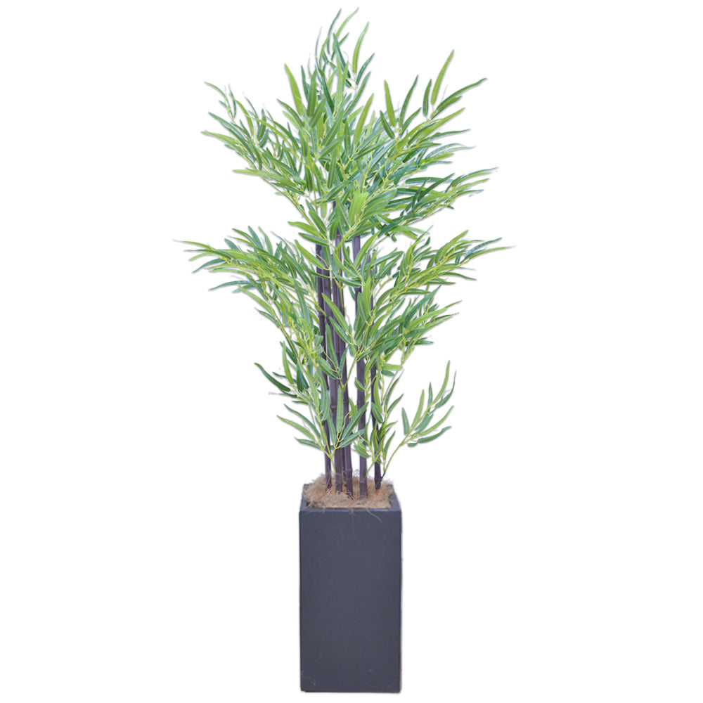 黒竹 笹 160cm 七夕飾り 人工観葉植物 フェイクグリーン  観葉植物 造花 光触媒 鉢付 軽量セメント ファイバーセメント フェイク グリーン インテリア おしゃれ お祝い 消臭 HZ112 送料無料